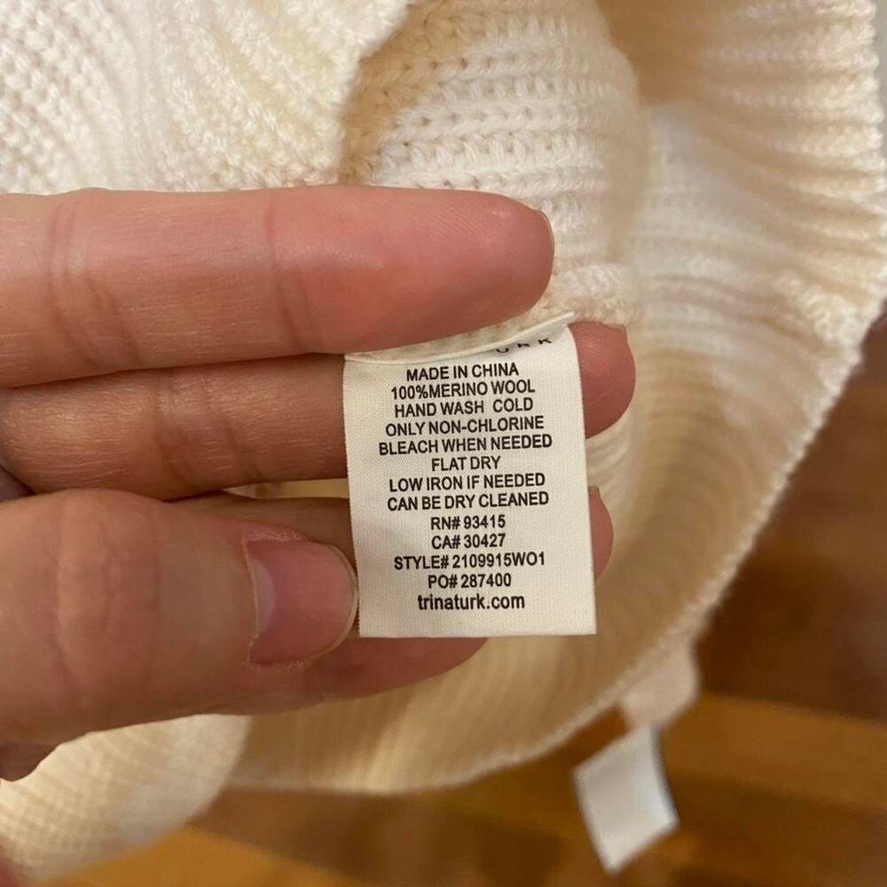 Brand new Trina Turk Merino Wool Sweater with tags ivory - Picture 2 of 5
